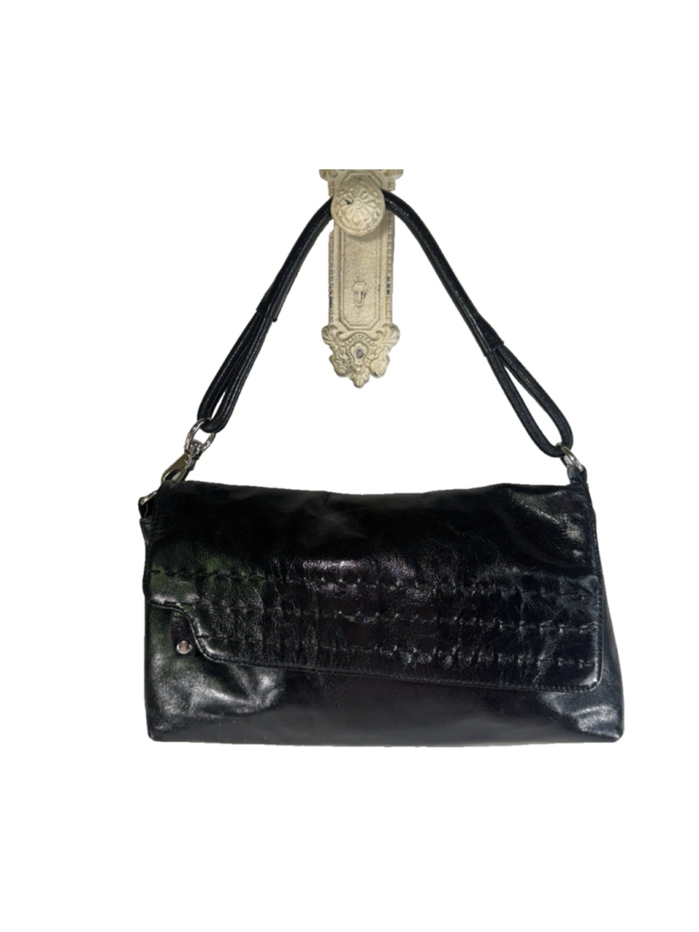 Donald J Pliner Black Leather Bag Purse - Picture 15 of 15